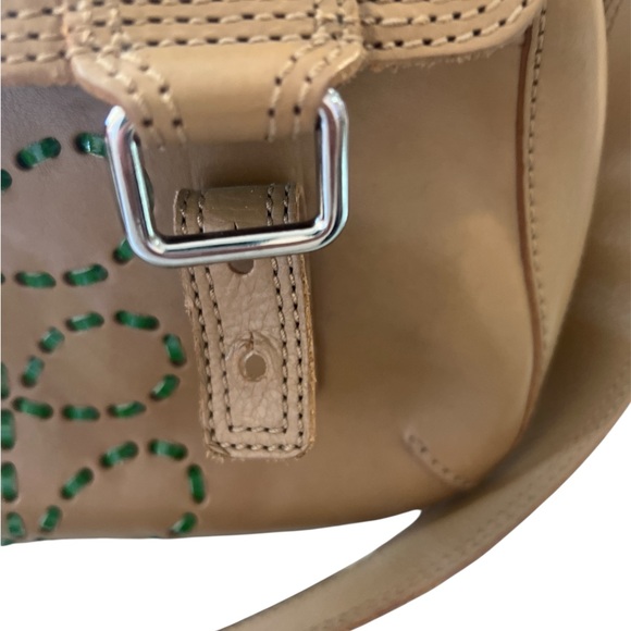 Orla Kiely Tan Leather Crossbody with Green Detailing - Picture 7 of 16